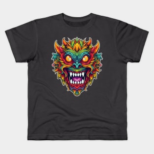 Horror Japanese dragon art Kids T-Shirt